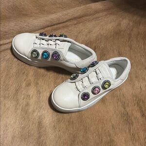 Embellished White Sneakers